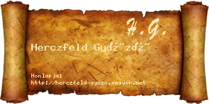 Herczfeld Győző névjegykártya